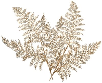 Decoris Kunstplant tak varen - 2x - goud - 80 x 30 cm - kunststof - metallic glans - decoratie takken en twijgen