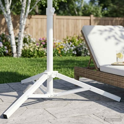 vidaXL - Parasol - Stand - Wit - Staal - for - 25-32 - mm - Pole