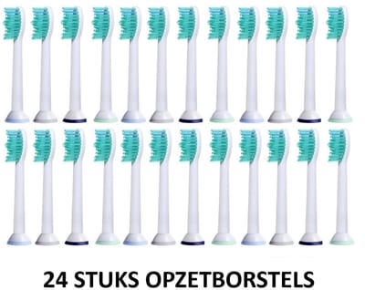 24 stuks- Universele Opzetborstels/Opzetstukjes- Vernieuwde technologie -Geschikt voor Philips Sonicare elektrische tandenborstels- Grote Borstelkop -Zachte borstels - Underdog Tech