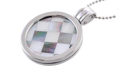 Behave - Lange ketting met munt in geruit design - 90 cm - Stijlvolle mode sieraden