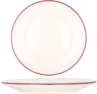 Bonna Dinerbord - Linea Burgundy - Porselein - 25 cm - set van 6