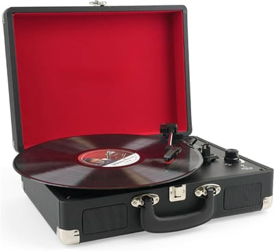 DnA® Platenspeler Bluetooth - Retro platenspeler - Platenspeler Met Speakers - Zwart - 16cm x 39cm x 16cm