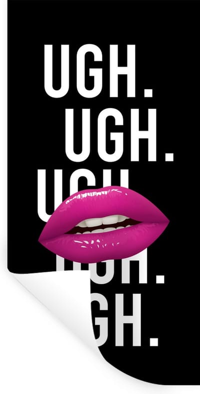 Muurstickers - Sticker Folie - Kids - Quotes - Tanden - Ugh. Ugh. Ugh. Ugh - 40x80 cm - Plakfolie - Muurstickers Kinderkamer - Zelfklevend Behang - Zelfklevend behangpapier - Stickerfolie