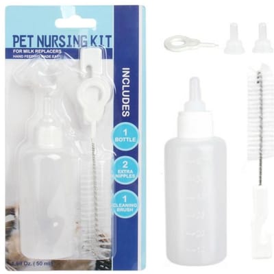 Puppy Flesjes 50ml Pasgeboren Puppy Voeder Flesje Melk voor Kittens Klein Speentje Ontwerp Matige Inhoud voor Pasgeboren Puppy Huisdier CHINA white