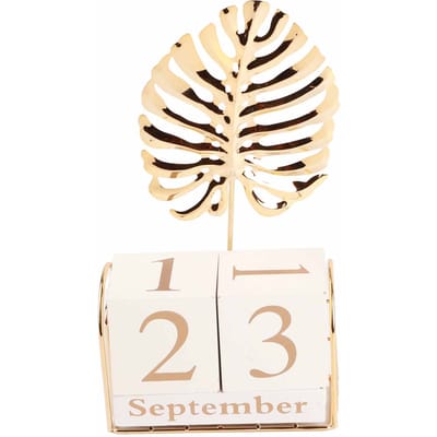 Handmatige Flip Kalender Houten Eeuwigdurende Kalender Huis Desktop Handwerk Decoratie voor Kantoor Studie beige