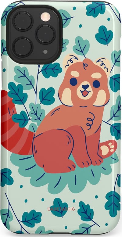 Casetastic Hoesje Geschikt voor Apple iPhone 11 Pro - Stijlvolle Beschermende Duo-layer Case - Rode panda tuin