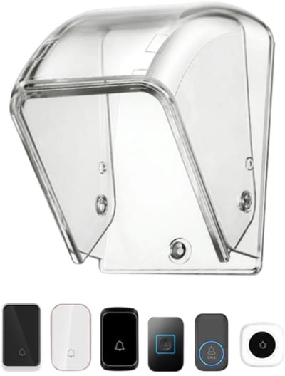 Beschermhoes voor de deurbel - Waterdichte regenhoes - Opklapbaar - Beschermende regenhoes - Deurbelaccessoires - Geschikt voor de meeste deurbellen - Transparant - 9,1*7,2*6,3 cm - Gereedschap niet inbegrepen
