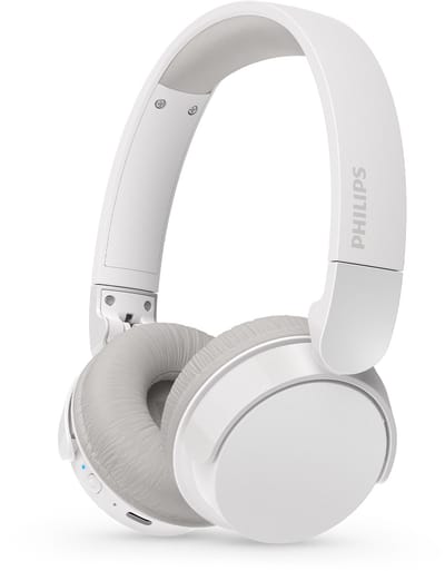 PHILIPS TAH3209WT Lightweight On Ear draadloze Bluetooth Headphones met Passive Noise Isolation - 25 uur afspeeltijd, natuurlijk geluid, heldere gesprekken, dynamische bass, 2 uur USB-laden - Wit
