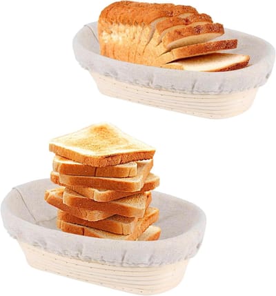 Brood Mand - Rijsmand Deeg - Brood Bakken - Natuurlijk Rattan - 25 x 15 cm - #2
