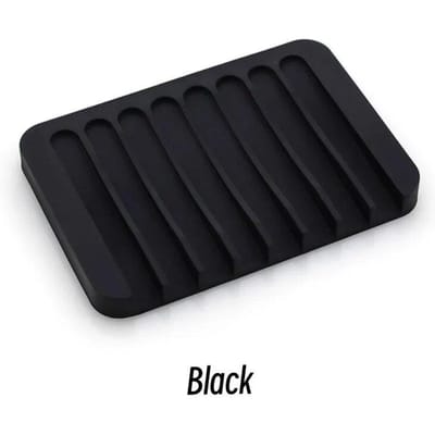 Boîte à savon en Silicone, 1 paquet, porte-savon égouttoir créatif, comptoir de cuisine salle de bains, étagère antidérapante noir