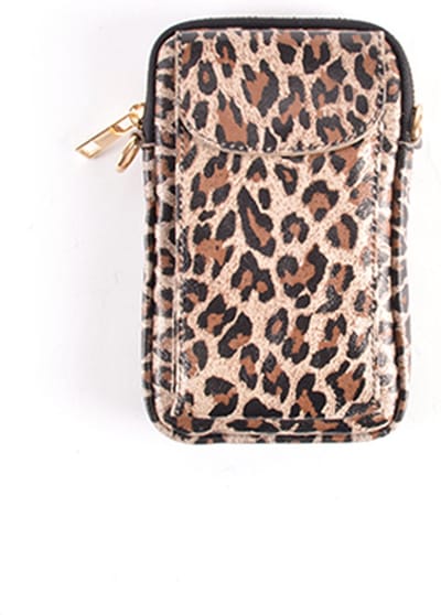 Giuliano Nubuck telefoontasje Novi - Leer - Panter Beige - Made in Italy