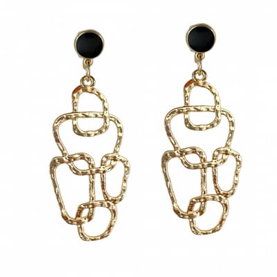 Clip oorbellen- zwart- goudkleurig- geen gaatje- Charme Bijoux
