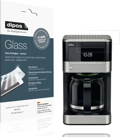 dipos – 2x Pantserfolie geschikt voor Braun PurAroma 7 | 9H Screenprotector