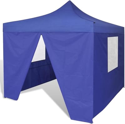 Vouwtent met Zijwanden - Partytent Feesttent - Buitenfeesten Organiseren - Water- en Weerbestendig - 3x3 m - Blauw