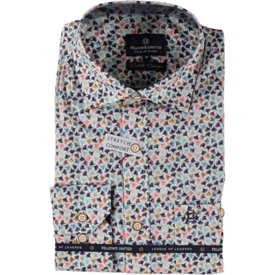 Fellows United - Lange mouw overhemd - Mannen - XXL - Oker - Katoen - 41.6535