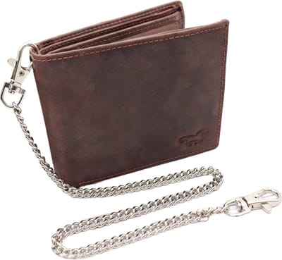 Safekeepers Portemonnee Heren met ketting - Grote portemonnee uitgebreid - Heren portefeuille - Bruin