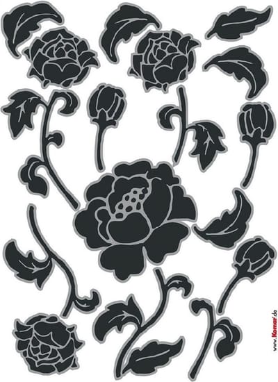 Komar - Muursticker - Black Roses - Zelfklevend - Muurdecoratie - Stickers - 50 x 70 cm