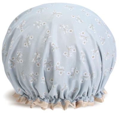 CHPN - Douchemuts - Bloemetjes douchemuts - Lichtblauw - Douchekapje - Praktische douchemuts - Douche kapje - Douche cap - Douchecap - Douche muts - Shower cap - Flowers