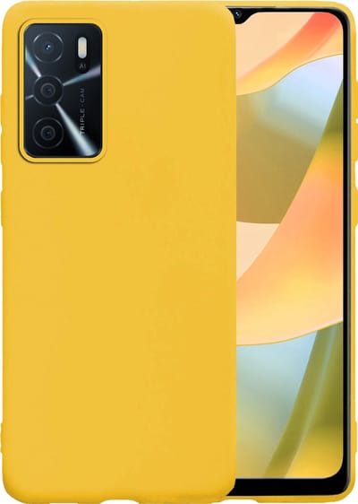 Hoesje - Geschikt voor OPPO A16 - Sterk & Shockproof - Hoes Cover - Siliconen Case - Telefoonhoesjes - Geel
