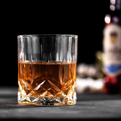 Whiskyglazen Set van 4, Old Fashioned Glazen 10oz Kristallen Glazen met Luxe Doos voor Scotch Bourbon Likeur Cocktail transparant