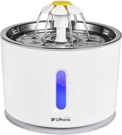 DrPhone AluPet - 2.4L Electrische Dispenser - Huisdieren - Waterautomaat - Drinkfontein - Fontein Voor Kat / Hond Met 1 Koolstof Filter