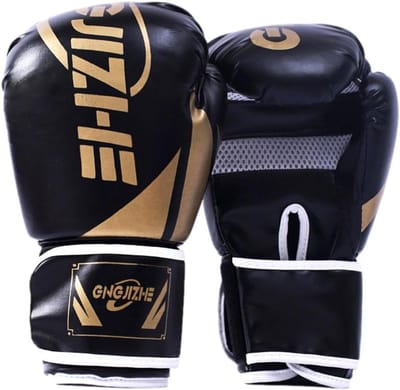 Kickboks Handschoenen - Sparring Bokshandschoenen - Vechtsport Training - Schokabsorberend PU Materiaal - 6oz 8oz Maten - Zwart