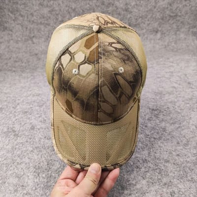 Grote Hoofdomvang 62cm Zomer Ademend Mesh Baseballpet Voor Mannen Verstelbare Herenpet Casual Camouflage Outdoor Jungle Petten Mannen L(55-59cm) brown