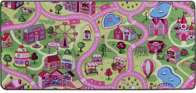 Sorprese Speelkleed - Speelmat 95x200 cm - Sweet Fantasy City - Vloerkleed Kinderkamer - Speeltapijt - Verkeerskleed - Cadeau
