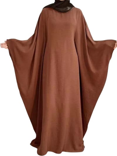 Nivard Islamitische Kleding - Djellaba Dames - Moslim Kleding - Arabisch Dames Kaftan - Alhamdulillah -Koffie