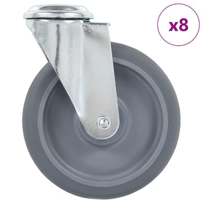 vidaXL 8 st Zwenkwielen met boutgaten 125 mm
