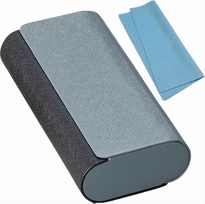 Dubbele Glazen Case Aluminium Hardshell Zwart voor Lees- en Zonnebrillen
