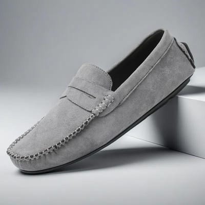 Designer Leren Casual Schoenen voor Heren Hoge Kwaliteit Mode Comfortabele Heren Loafers Flats Grote Maat Rijschoenen 47 gray
