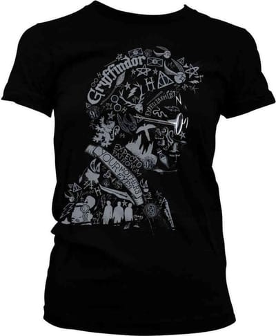 Harry Potter Dames Tshirt -S- Wordings And Symbols Zwart