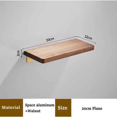 Walnoot schappen Badkamer Houten opbergrek wand Hangende opbergruimte één voorwand met handdoekstang plank beige