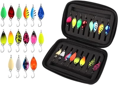 Set van 16 Meerval Lepels, Vissersgerei met Flitsende Kleuren, 2.5g/3.5g/5g, Perfect voor Snoek, Baars en Zander