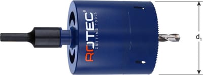 Rotec Verlengde gatzaag 160x100mm 8-12tpi incl.boor +6kt adapter