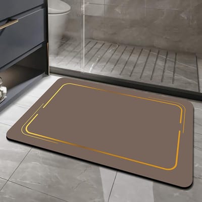 Tapis de bain en terre de diatomées Tapis de porte de salle de bain Toilettes Antidérapant Absorbant Résistant à l'usure Tapis de sol Simple Tapis de pied Ménage 50*80cm gray