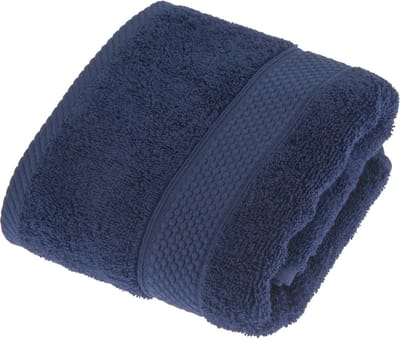 Homescapes badstof handdoek 100% katoen donkerblauw