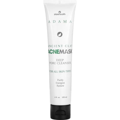 Adama, Masque à l'Argile Ancienne Anti-Acné, Nettoyant Pores Profonds, 120 ml(4 fl oz) white