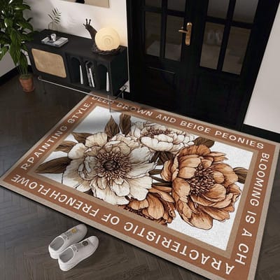 Bloementapijt Entree Deurmat Deur Entree Huis Ingang Deurmat Antislip Zijdering Vuilafstotende Voetmat Kan Worden Gesneden 40 * 60CM silk ring