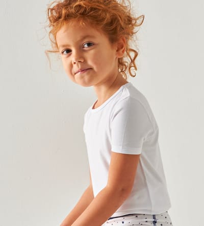 Little Label T shirt korte mouwen Meisjes Maat 98-104/4Y - wit - 3-pack - 3 Stuks Wit T shirt - Zachte BIO Katoen