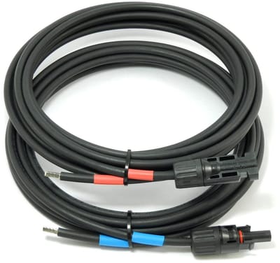 Zonnepaneel kabel 4mm² zwart met stekker voor laadregelaar en verdeler