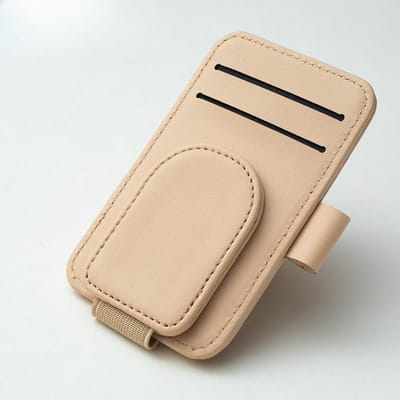 Multifunctionele PU Lederen Auto Zonneklep Brillenhouder Creatieve Zonwering Zonnebril Opbergkoffer Magnetische Clip Pen Kaarthouder