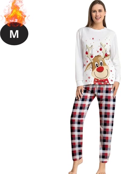 Bovista Kerst Pyjama - Dames - Kerstpyjama - Vrouwen - Slaapkleding Volwassenen - Set - Broek - Shirt - Christmas - Maat M