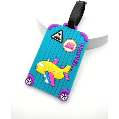 1PCS Creatieve Vliegtuig Multi-kleur Bagagelabel Luchthavenlabel Reis Essentiële Verliespreventie Hanglabel voor Mannen en Vrouwen blauw