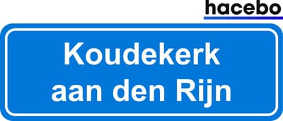 Hacebo - Plaatsnaam Sticker - 29x10 CM - Koudekerk aan den Rijn sticker - Verkeersborden sticker - grappige cadeaus - Koudekerk aan den Rijn