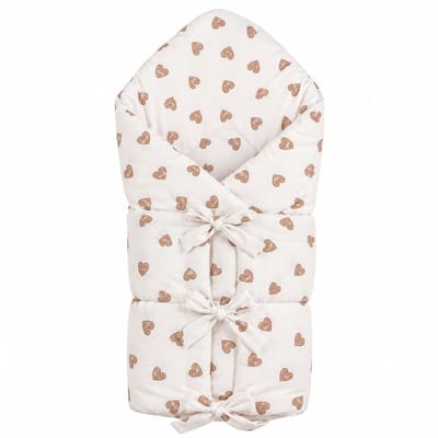 New Baby inbakerdoek hartjes 70x70 cm - Inbakerzak