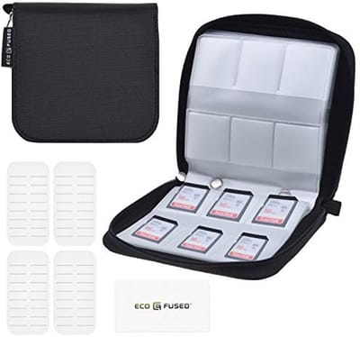 Georganiseerde Geheugenkaarten Houder - Opslag voor 44 Kaarten (SD, Micro SD, CF) met Labels & Microvezeldoek