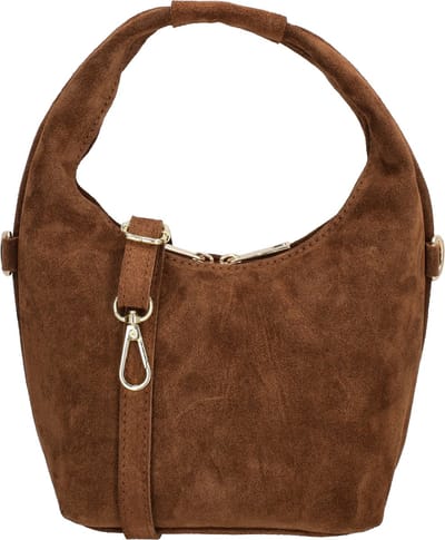 Charm London Anna Handtas - Crossbody - Schoudertas - Suede - Verstelbare/Afneembare Schouderband - Leren Dames Tas - Cognac