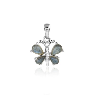 SilverGems Zilveren oorhangers met druppelvormige Labradoriet edelstenen